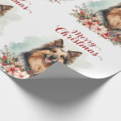 Merry Christmas Dog Festive Holiday Gift Wrapping Geschenkpapier (Ecke)