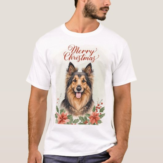 Merry Christmas Dog Festive Holiday Graphic T-Shirt (Vorderseite)