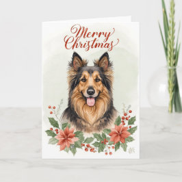 Merry Christmas Dog Festive Holiday Greeting Card Karte