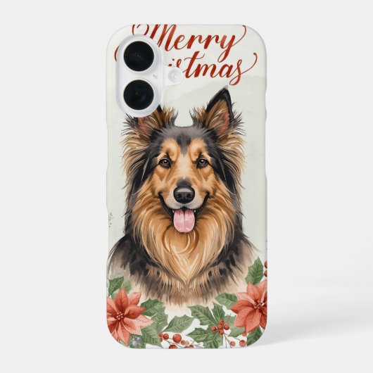 Merry Christmas Dog Festive Holiday Phone Case iPhone 16 Hülle (Rückseite)