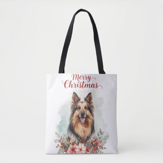 Merry Christmas Dog Festive Holiday Shopping Tasche (Vorderseite)