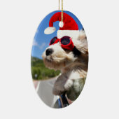 Merry Christmas dog Keramikornament (Rechts)