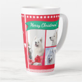 Merry Christmas Dog Mom Pet Photos Personalized Milchtasse (Rechte Ecke)