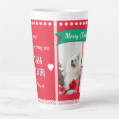 Merry Christmas Dog Mom Pet Photos Personalized Milchtasse (Vorderseite)
