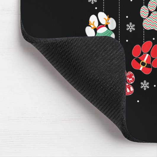 Merry Christmas Dog Paws Lights Funny Xmas Womens Mousepad (Ecke)