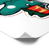 Merry Christmas Dog With Coffee Cup | Cute Holiday Poster (Ecke)