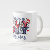 Merry Christmas Donut Design Ceramic Mug Jumbo-Tasse (Vorderseite Rechts)