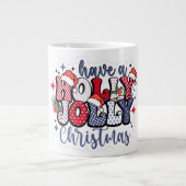 Merry Christmas Donut Design Ceramic Mug Jumbo-Tasse (Vorderseite)