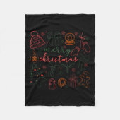 Merry Christmas Doodle Xmas Tree Gingerbread Men W Fleecedecke (Vorderseite)
