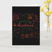 Merry Christmas Doodle Xmas Tree Gingerbread Men W Karte (Gelbe Blume)