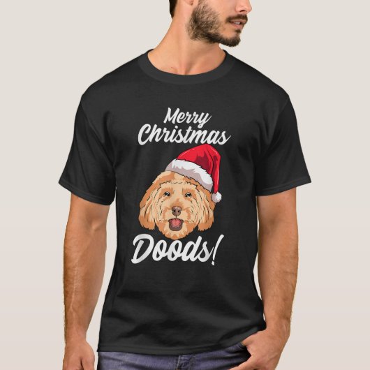 Merry Christmas Doods Funny Goldendoodle Mom Dad D T-Shirt (Vorderseite)