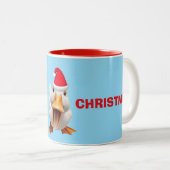 MERRY CHRISTMAS DUCK ZWEIFARBIGE TASSE (VorderseiteRechts)
