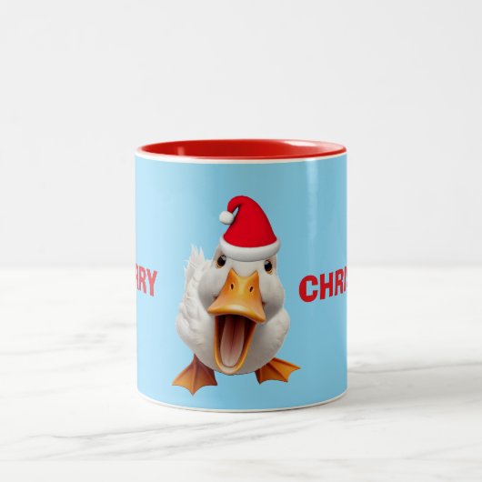 MERRY CHRISTMAS DUCK ZWEIFARBIGE TASSE (Mittel)