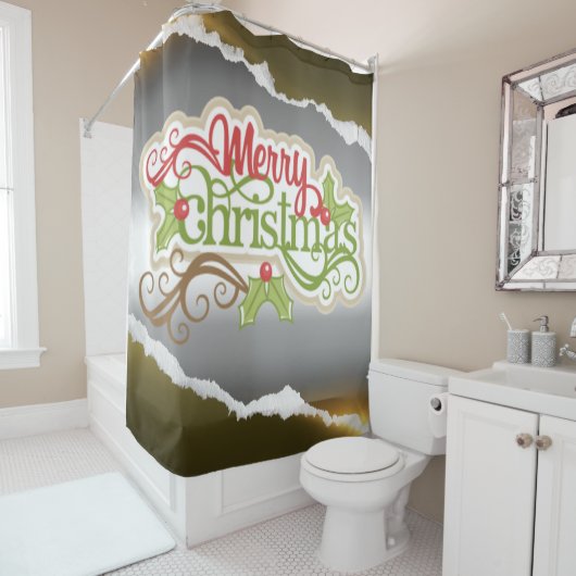 Merry Christmas  Duschvorhang (Beispiel)