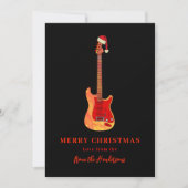 Merry Christmas Electric Guitar Feiertagskarte (Vorderseite)