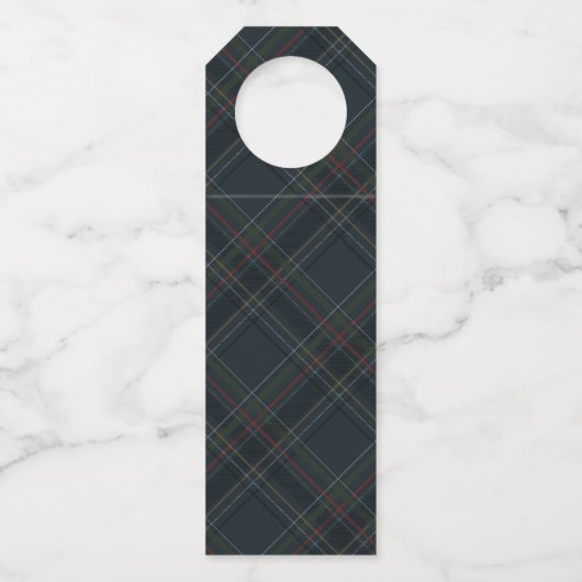 Merry Christmas elegant navy blue holiday Flaschenanhänger (Rückseite)