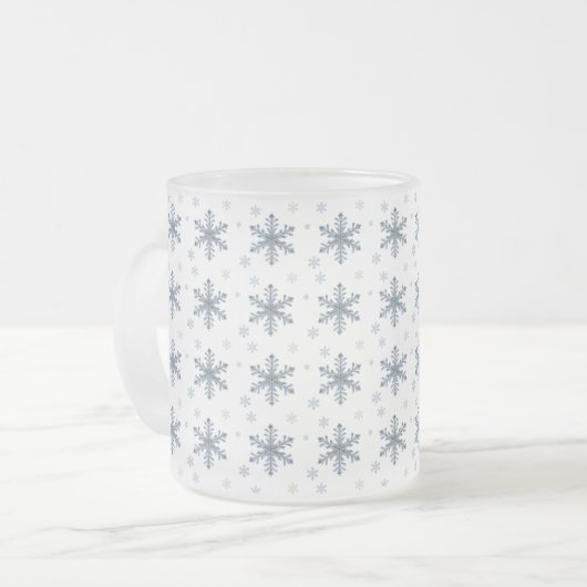 Merry Christmas Elegant Snowflake Holiday Winter Mattglastasse (Vorderseite Links)