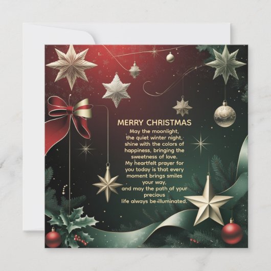 Merry Christmas elegant Stars & Festive Ankündigung (Vorderseite)