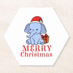 Merry Christmas Elephant Untersetzer