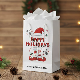 Merry Christmas Elf Boots Santa Claus Hat White Kleine Geschenktüte