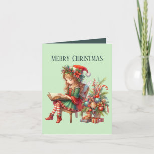 Merry Christmas Elf hinzufügen Feiertagskarte