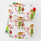 Merry Christmas Elf Santa Wrapping Paper Sheets Geschenkpapier Set (Beispiel)