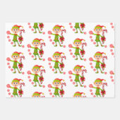 Merry Christmas Elf Santa Wrapping Paper Sheets Geschenkpapier Set (Vorderseite)