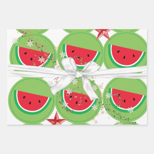 Merry Christmas Elf Watermelon Santa Geschenkpapier Set (Vorderseite)