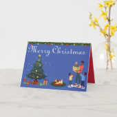 MERRY CHRISTMAS ETHNIC AFRIKANAMERIKANISCHE FAMILI KARTE (Gelbe Blume)