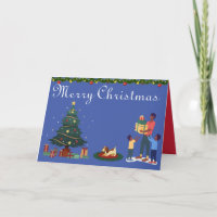 MERRY CHRISTMAS ETHNIC AFRIKANAMERIKANISCHE FAMILI