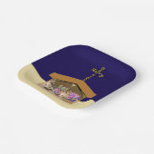 Merry Christmas Fabric Font Cross Over Nativity Pappteller (Gewinkelt)