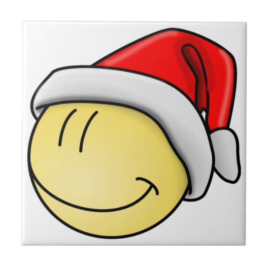 MERRY CHRISTMAS FACE SANTA FLIESE (Vorderseite)