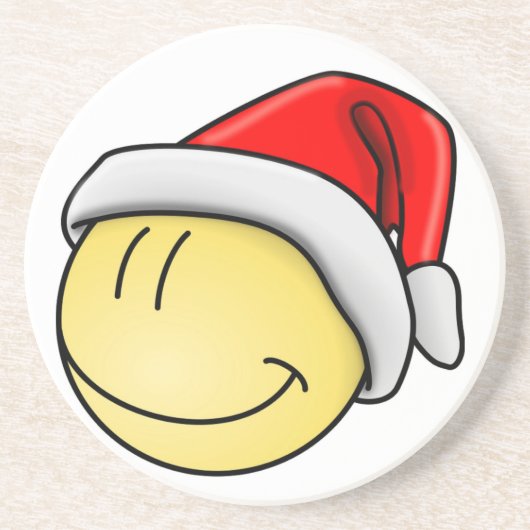 MERRY CHRISTMAS FACE SANTA GETRÄNKEUNTERSETZER (Vorne)