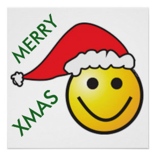 MERRY CHRISTMAS FACE SANTA POSTER