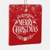 Merry Christmas Family Definition Elegantes Skript Keramikornament (Rechts)