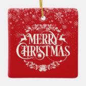 Merry Christmas Family Definition Elegantes Skript Keramikornament (Vorderseite)