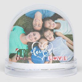 Merry Christmas Family Love Typography 2 photo Schneekugeln