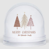 Merry Christmas Family Name Holiday Snow Globe Schneekugeln (Vorderseite)