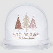 Merry Christmas Family Name Holiday Snow Globe Schneekugeln (Rückseite)