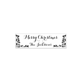 Merry Christmas Family name monogram Permastempel