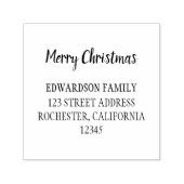 Merry christmas family name return address permastempel (Design)