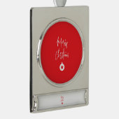 Merry Christmas Family New Year Message Banner-Ornament Silber (Rechts)