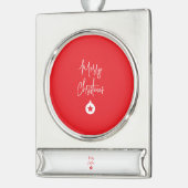 Merry Christmas Family New Year Message Banner-Ornament Silber (Links)