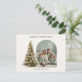 Merry Christmas Family Photo | Custom Holiday Card Postkarte