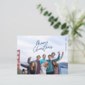 Merry Christmas Family Photo, Modern Minimal Postkarte (Stehend Vorderseite)