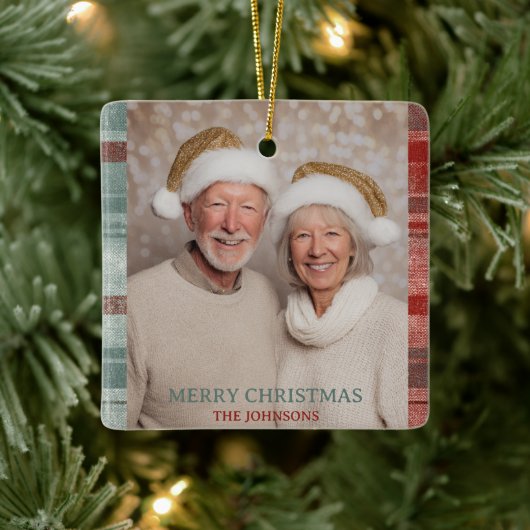Merry Christmas Family Photo Ornament (Baum)