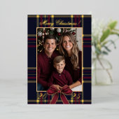 Merry Christmas family Photo Plaid Christmas Folieneinladung (Stehend vorne)