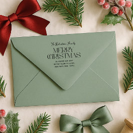 Merry Christmas Family Return Address Permastempel