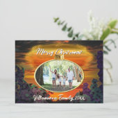 Merry Christmas Family Sunset 2584 Feiertagskarte (Stehend Vorderseite)