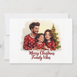 Merry Christmas Family Vibes Invitation Einladung